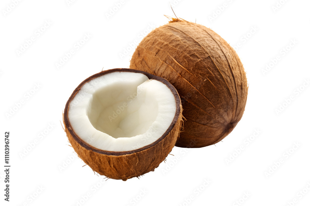 coconut cutout isolated on transparent background coconut cutout isolated on transparent background