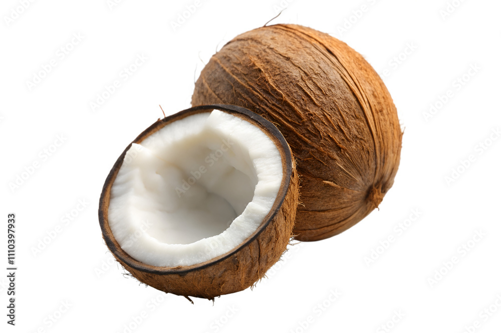 coconut cutout isolated on transparent background coconut cutout isolated on transparent background