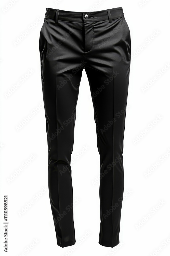 Black pants; frontal view; isolated background. Black pants; frontal view; isolated background.