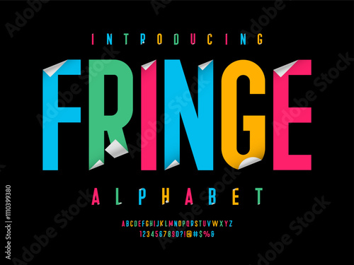 Paper folding sticky note style alphabet design