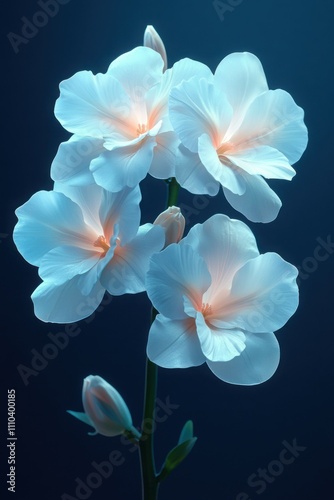 White carnations with soft glowing petals on a dark background, perfect for floral illustrations, botanical posters, and serene wallpapers.