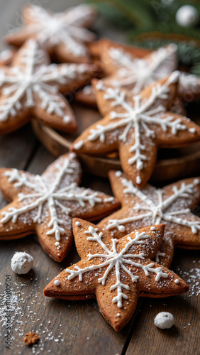 Festive German Cinnamon Stars: Traditional Christmas Cookies for Holiday Baking, Gifting, and Seasonal Advertising