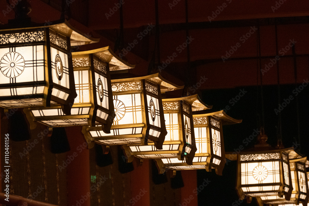 Japanese lantern in the night