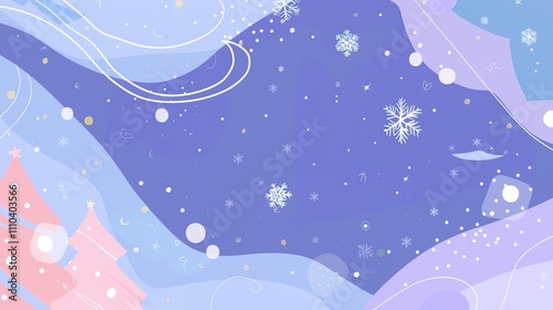 Blue purple pink starry sky snowflakes Christmas