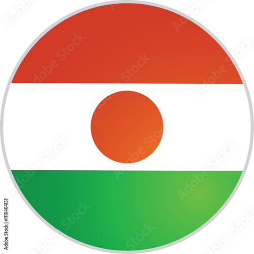 Niger Round Flag Vector