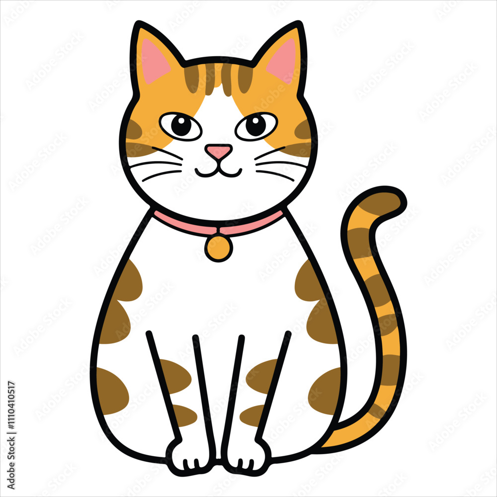 Obraz premium cat art Illustration Free Vector, cute cat vector