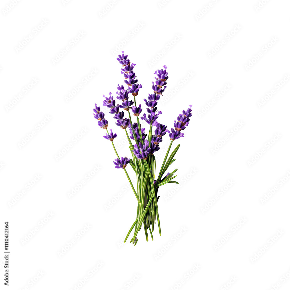 Lavender flowers in bouquet with vibrant purple petals and green stems, perfect for adding touch of nature to any design. isolated on transparent background Lavender flowers in bouquet with vibrant purple petals and green stems, perfect for adding touch of nature to any design. isolated on transparent background