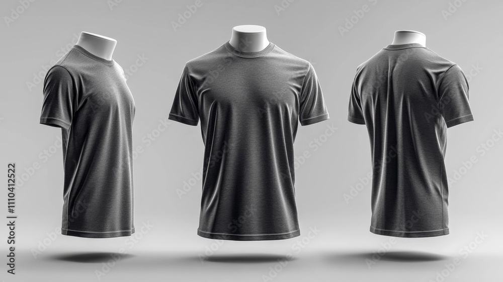 Slim Fit Emerald Green T-shirt 3D Mockup on Mannequin. Generative AI Slim Fit Emerald Green T-shirt 3D Mockup on Mannequin. Generative AI