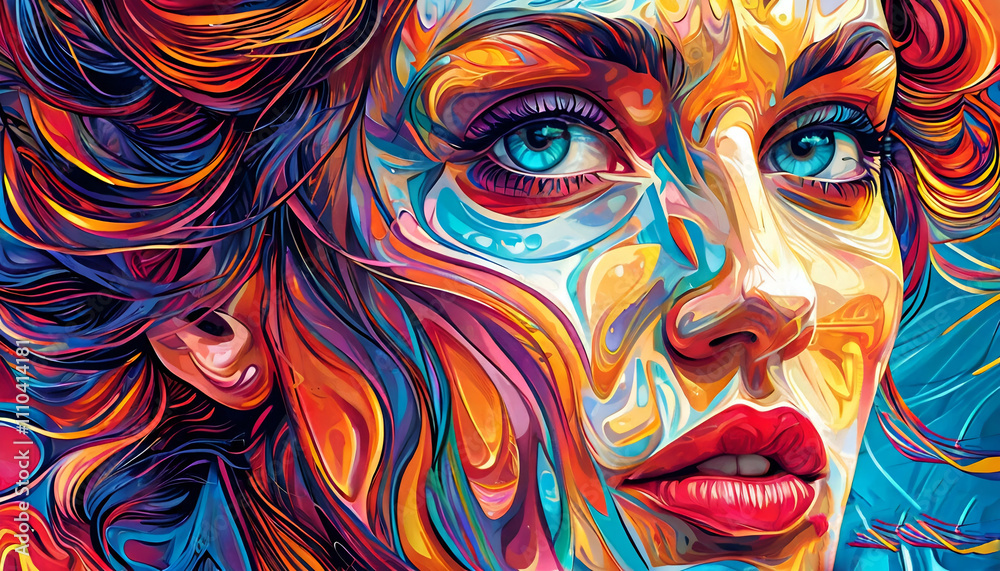 Naklejka premium Psychedelische Abstraktion Der Magnetismus scharfer Emotionen 16х9. Hintergrund für das Design 6.