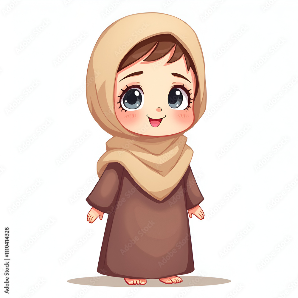 Cute Muslim Girl Chibi Character Cute Muslim Girl Chibi Character