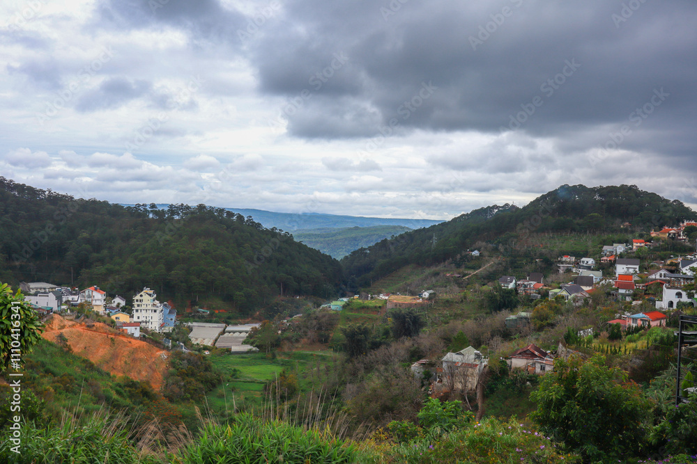 Fototapeta premium village in the mountains