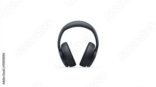 Modern Black Headphones on Minimalist White Background