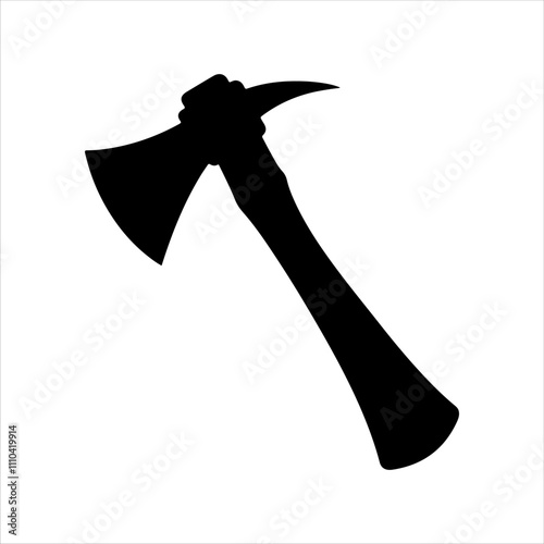 Firefighter axe silhouette vector illustration design on white background.