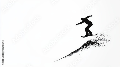 Wallpaper Mural Dynamic Silhouette of a Snowboarder Leaping in a Powdery Snow Scene Torontodigital.ca