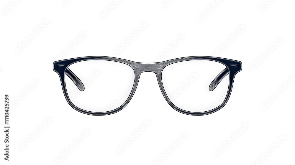 Stylish Retro Glasses with Clear Lenses on a Plain Background