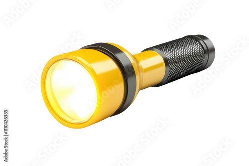 Yellow flashlight, perfect for camping or emergency lighting