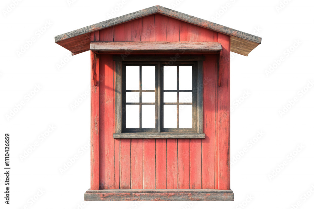 Charming red wooden shed with a window Charming red wooden shed with a window