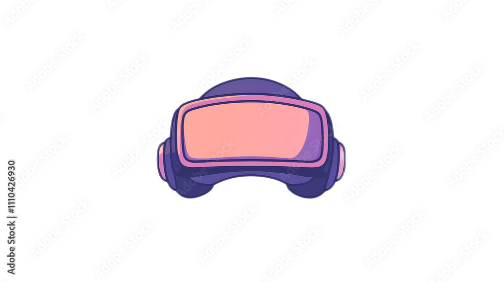 Colorful Cartoon Style VR Headset With Pink Lens For Gaming