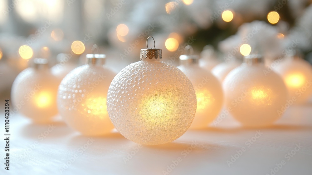 Clustered LED ornaments in frosted glass isolated on white background. Generative AI Clustered LED ornaments in frosted glass isolated on white background. Generative AI