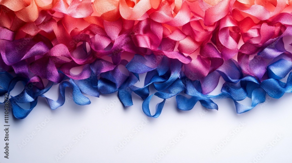 Foil streamers isolated on white background. Generative AI Foil streamers isolated on white background. Generative AI
