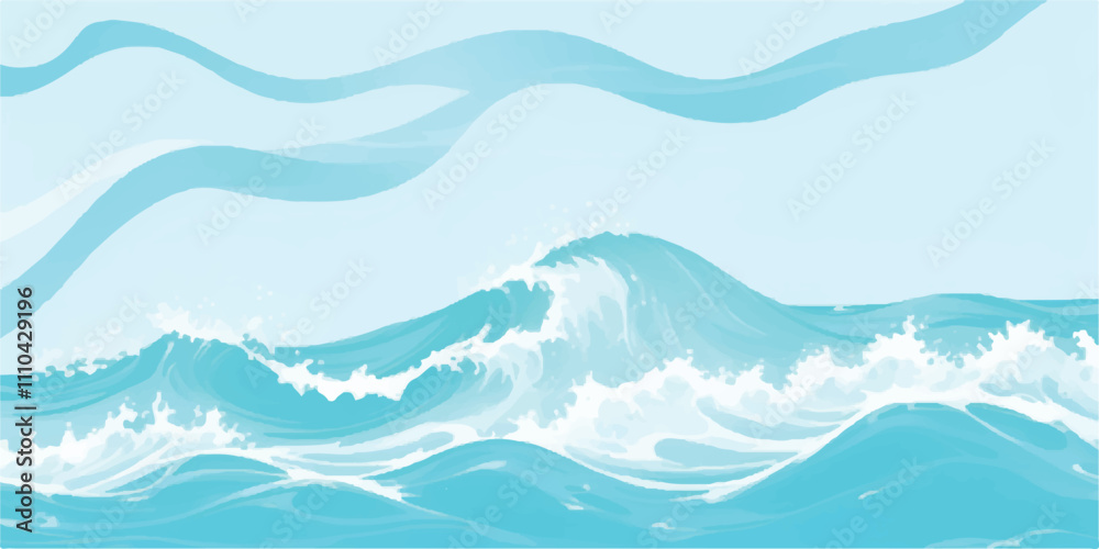 Transparent abstract soft green and blue abstract water color ocean wave texture background. Banner Graphic Resource as background for ocean wave and water wave abstract graphics	