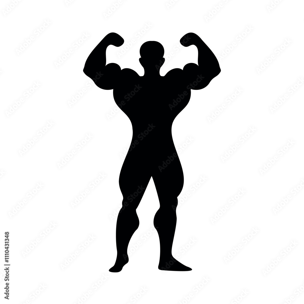 Bodybuilder icon vector. Man silhouette of a strong man, athlete icon. Vector illustration. Bodybuilder icon vector. Man silhouette of a strong man, athlete icon. Vector illustration.
