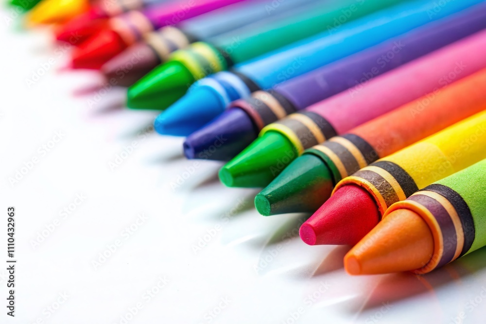 Vibrant Crayon Isolated on White Background with Ample Copy Space for Creative Text and Design Elements Perfect for Educational, Artistic, and Marketing Purposes Vibrant Crayon Isolated on White Background with Ample Copy Space for Creative Text and Design Elements Perfect for Educational, Artistic, and Marketing Purposes