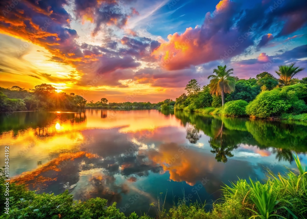 Vibrant Gradient Landscape Celebrating World Health Day with Lush Greenery, Serene Water Bodies, and a Colorful Sky Symbolizing Well-Being and Nature’s Harmony Vibrant Gradient Landscape Celebrating World Health Day with Lush Greenery, Serene Water Bodies, and a Colorful Sky Symbolizing Well-Being and Nature’s Harmony