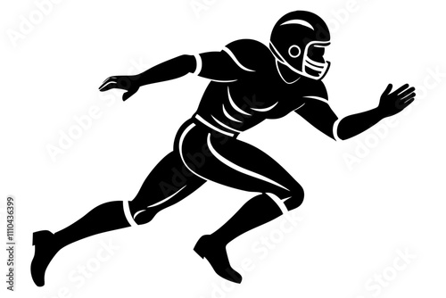 Football Player Silhouette Vector in Running Pose – Perfect for Sports and Team Designs