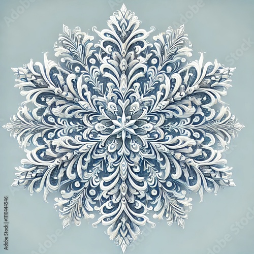 Intricate Ornate Snowflake Design Winter Holiday Background Festive Mandala