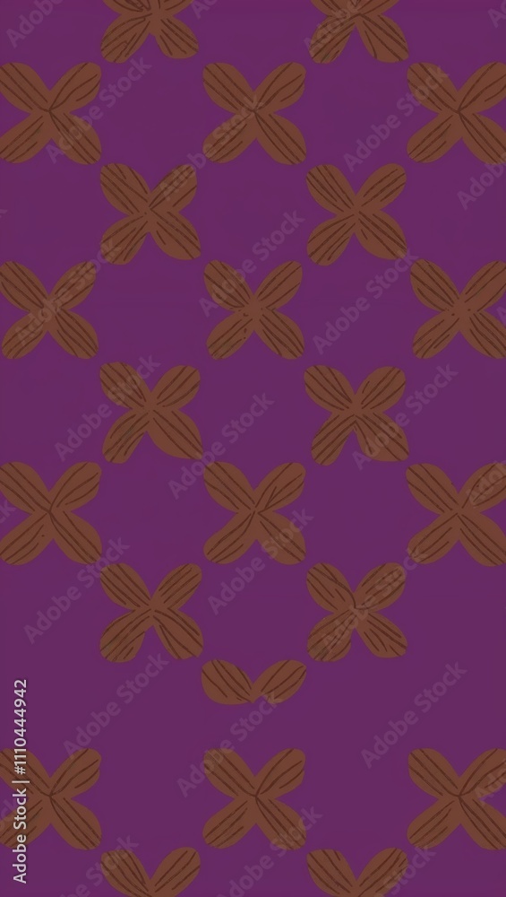 Brown Cross pattern hand drawn design on Purple background illustration Brown Cross pattern hand drawn design on Purple background illustration