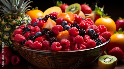 tropical fruit in a bowl 