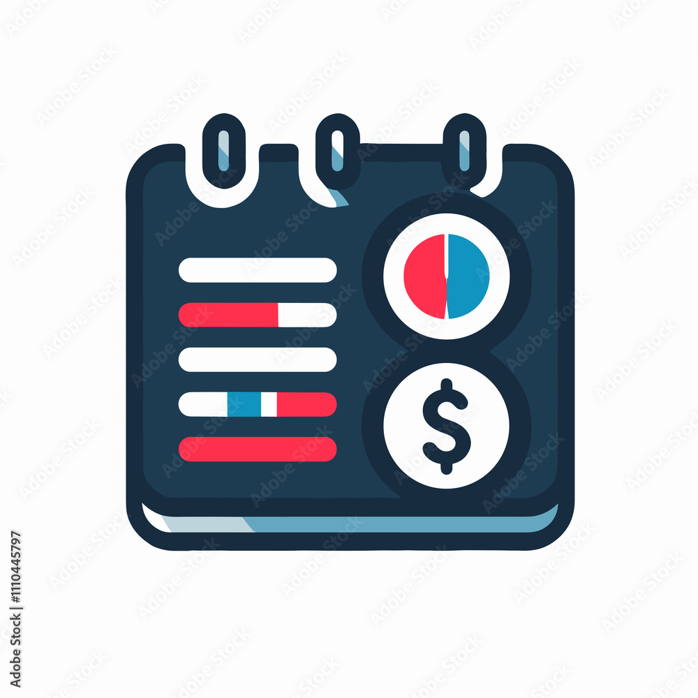 Illustration of financial calendar with dollar sign for budgeting and saving goals management Illustration of financial calendar with dollar sign for budgeting and saving goals management