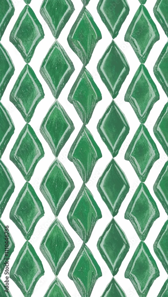 Green Diamond pattern hand drawn design on White background illustration Green Diamond pattern hand drawn design on White background illustration