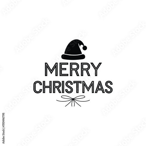 Merry Christmas lettering typography Vector holiday illustration element design