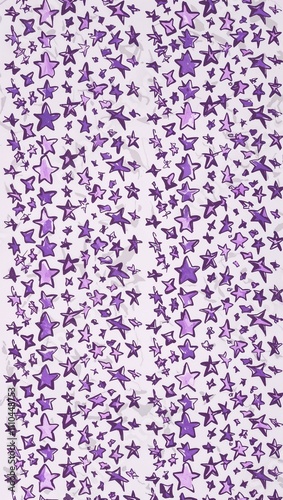 Purple Star pattern hand drawn design on White background illustration