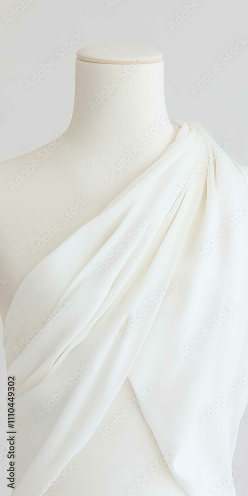 Draped Fabric on Dress Form with Pins

