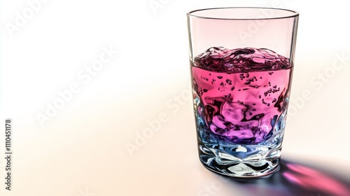 Minimalist Glass Beverage with Colorful Liquid