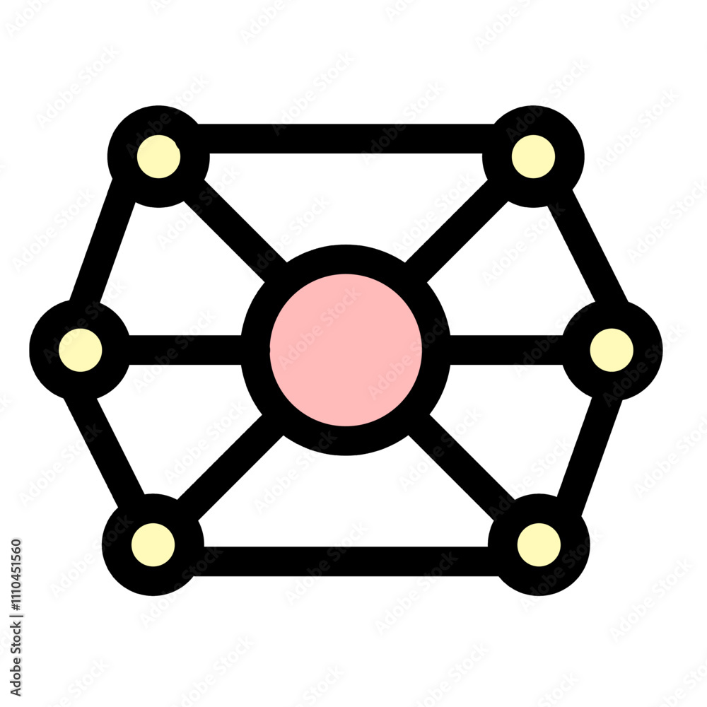 Neuronal network symbol - artificial intelligence icon. Neuronal network symbol - artificial intelligence icon.