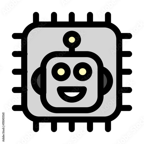 Artificial intelligence processor symbol - artificial intelligence icon.