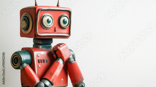 A shabby robot thinking