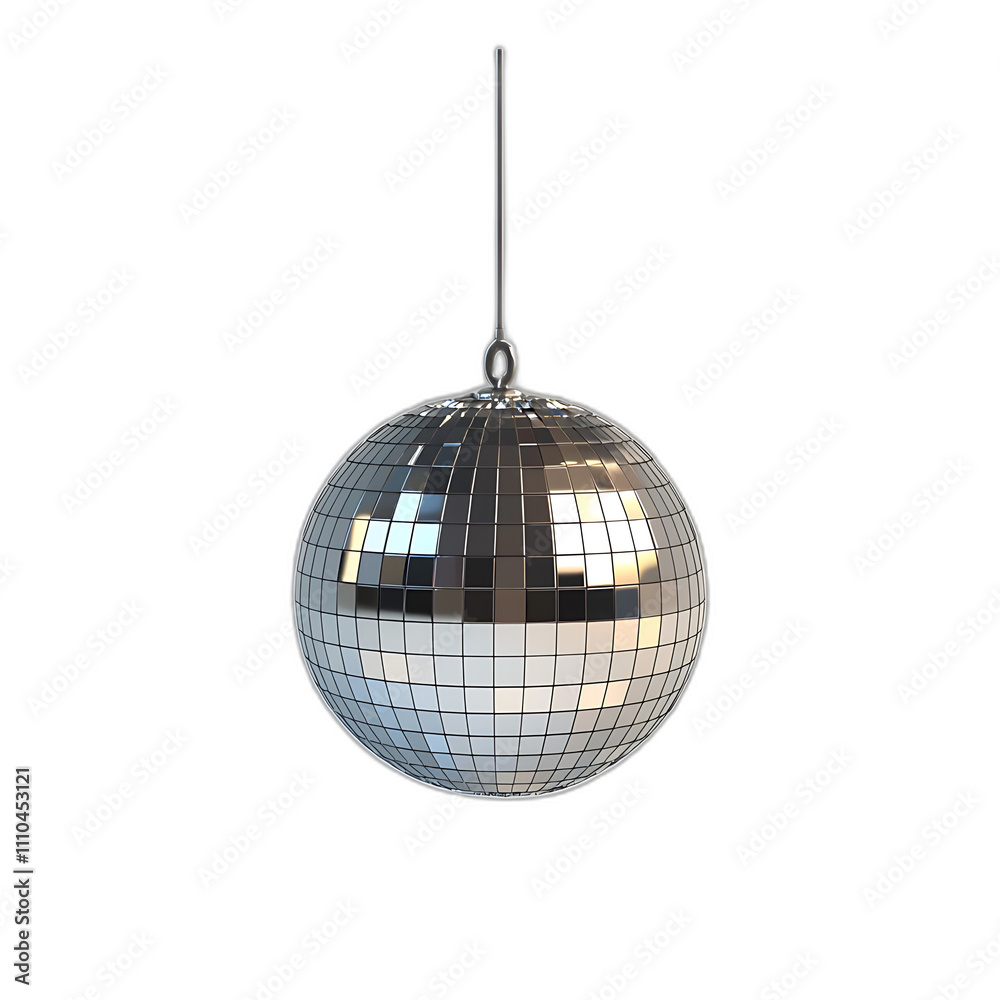 Obraz premium Shiny Disco Ball Hanging Party Decoration Nightclub Celebration Festive Mirror Ball