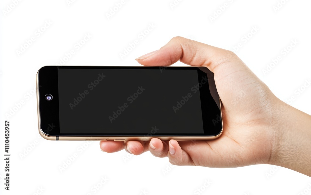 Hand Holding a Smartphone Hand holding a sleek modern smartphone with a blank screen, perfect for mockups, on a white background. Hand Holding a Smartphone Hand holding a sleek modern smartphone with a blank screen, perfect for mockups, on a white background.