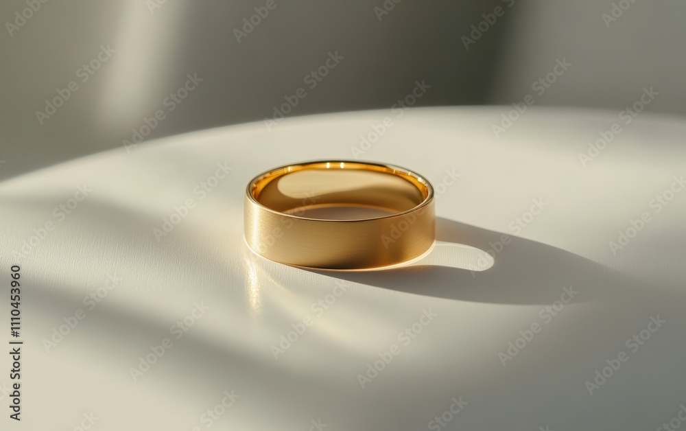 Gold Ring A sleek gold ring with a minimalist design, placed on a clean white surface with soft shadows. Gold Ring A sleek gold ring with a minimalist design, placed on a clean white surface with soft shadows.