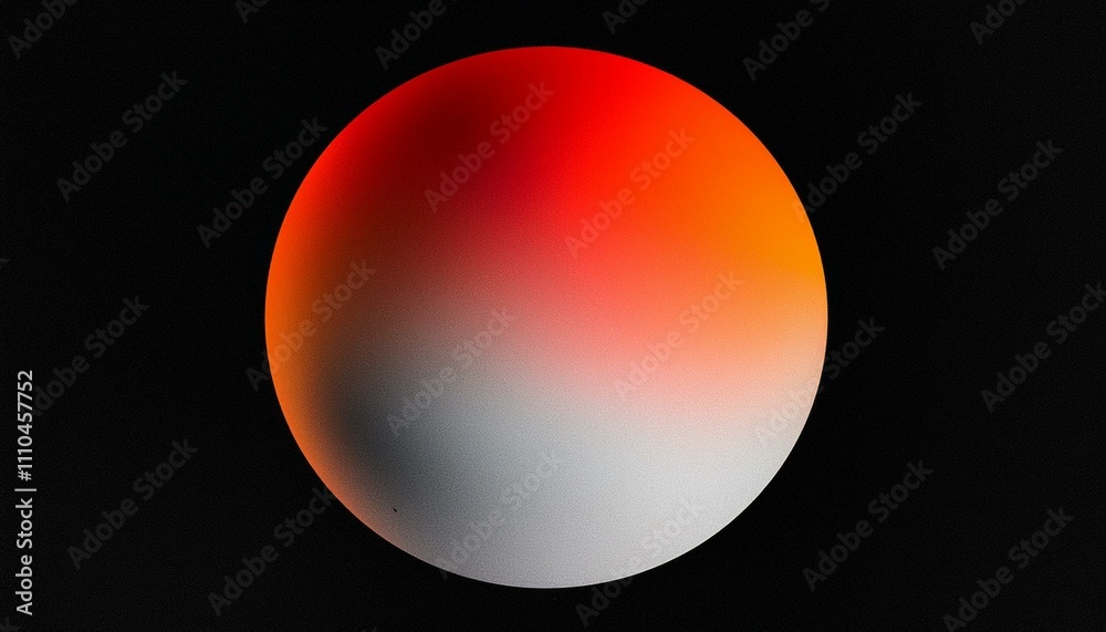 Vibrant Sphere in Red, Orange, and Gray on a Black Grainy Canvas Vibrant Sphere in Red, Orange, and Gray on a Black Grainy Canvas