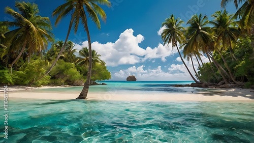 beach with palm trees