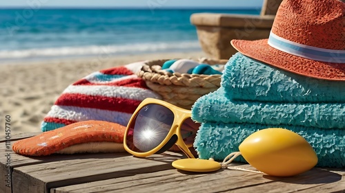 hat on the beach