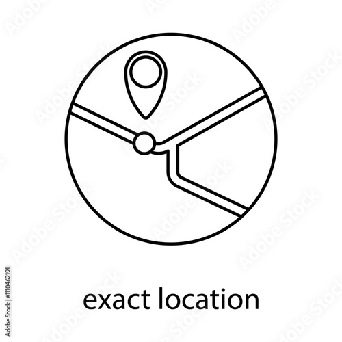 exact location concept line icon. Simple element illustration. 
exact location concept outline symbol design.