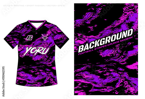 Sublimation jersey design brush vector modern grunge background camouflage paint splash splatter striking stripes purple abstract