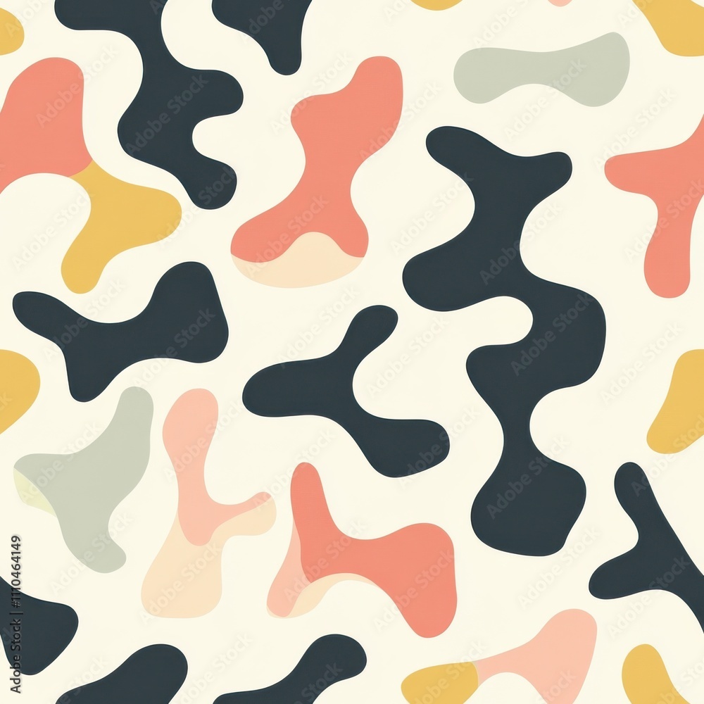 Soft Pastel Boomerang Pattern in Gentle Harmony Soft Pastel Boomerang Pattern in Gentle Harmony